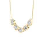 2.5CTW Oval Shaped Lab Grown Diamond (F/VS) Five Stone Necklace in 14K Gold