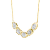 2.5CTW Oval Shaped Lab Grown Diamond (F/VS) Five Stone Necklace in 14K Gold