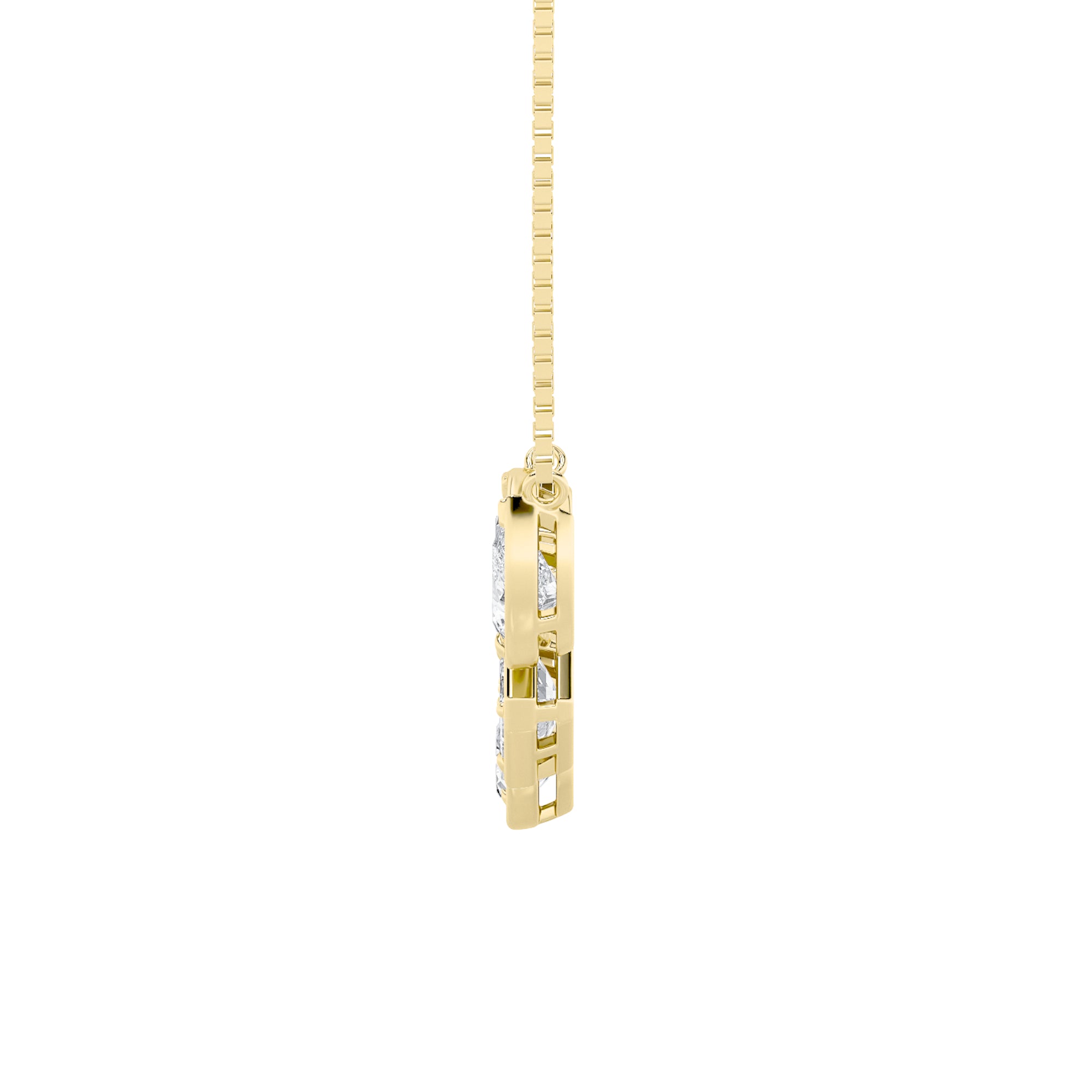 2.5CTW Oval Shaped Lab Grown Diamond (F/VS) Five Stone Necklace in 14K Gold