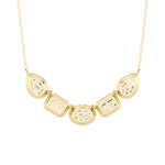 2.5CTW Oval Shaped Lab Grown Diamond (F/VS) Five Stone Necklace in 14K Gold
