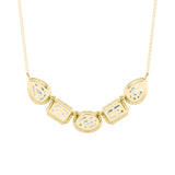 2.5CTW Oval Shaped Lab Grown Diamond (F/VS) Five Stone Necklace in 14K Gold