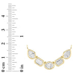 2.5CTW Oval Shaped Lab Grown Diamond (F/VS) Five Stone Necklace in 14K Gold