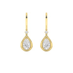 2CTW Pear Shaped Lab Grown Diamond (F/VS) Dangle Earrings in 14K Gold