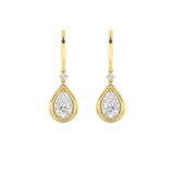 2CTW Pear Shaped Lab Grown Diamond (F/VS) Dangle Earrings in 14K Gold