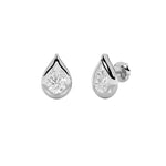 2CTW Pear Shaped Lab Grown Diamond (F/VS) Stud Earrings in 14K Gold