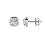 2CTW Round Shaped Lab Grown Diamond (F/VS) Stud Earrings in 14K Gold
