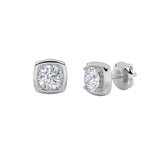 2CTW Round Shaped Lab Grown Diamond (F/VS) Stud Earrings in 14K Gold