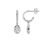 2CTW Pear Shaped Lab Grown Diamond (F/VS) Dangle Earrings in 14K Gold