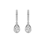 2CTW Pear Shaped Lab Grown Diamond (F/VS) Dangle Earrings in 14K Gold