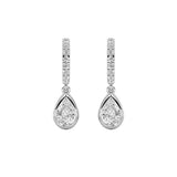 2CTW Pear Shaped Lab Grown Diamond (F/VS) Dangle Earrings in 14K Gold