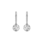 2CTW Round Shaped Lab Grown Diamond (F/VS) Dangle Earrings in 14K Gold