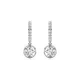 2CTW Round Shaped Lab Grown Diamond (F/VS) Dangle Earrings in 14K Gold