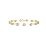 3CTW Round Shaped Lab Grown Diamond (F/VS) Station Bracelet in 14K Gold