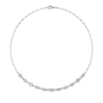 4CTW Emerald, Pear, Oval and Round Shaped Lab Grown Diamond (F/VS) Station Necklace in 14K Gold