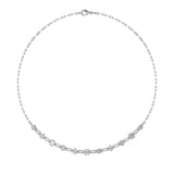 4CTW Emerald, Pear, Oval and Round Shaped Lab Grown Diamond (F/VS) Station Necklace in 14K Gold