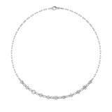 4CTW Emerald, Pear, Oval and Round Shaped Lab Grown Diamond (F/VS) Station Necklace in 14K Gold