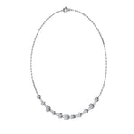 4CTW Emerald, Pear, Oval and Round Shaped Lab Grown Diamond (F/VS) Station Necklace in 14K Gold