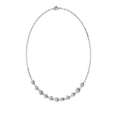 4CTW Emerald, Pear, Oval and Round Shaped Lab Grown Diamond (F/VS) Station Necklace in 14K Gold