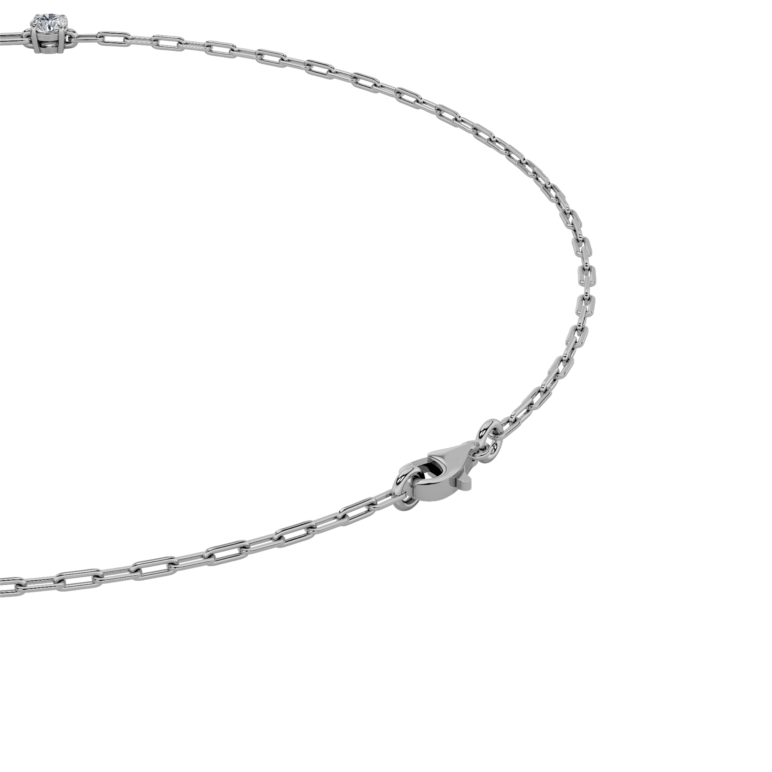 4CTW Emerald, Pear, Oval and Round Shaped Lab Grown Diamond (F/VS) Station Necklace in 14K Gold