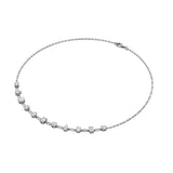 4CTW Emerald, Pear, Oval and Round Shaped Lab Grown Diamond (F/VS) Station Necklace in 14K Gold