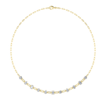 4CTW Emerald, Pear, Oval and Round Shaped Lab Grown Diamond (F/VS) Station Necklace in 14K Gold