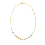4CTW Emerald, Pear, Oval and Round Shaped Lab Grown Diamond (F/VS) Station Necklace in 14K Gold