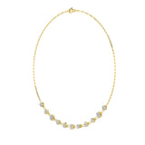 4CTW Emerald, Pear, Oval and Round Shaped Lab Grown Diamond (F/VS) Station Necklace in 14K Gold