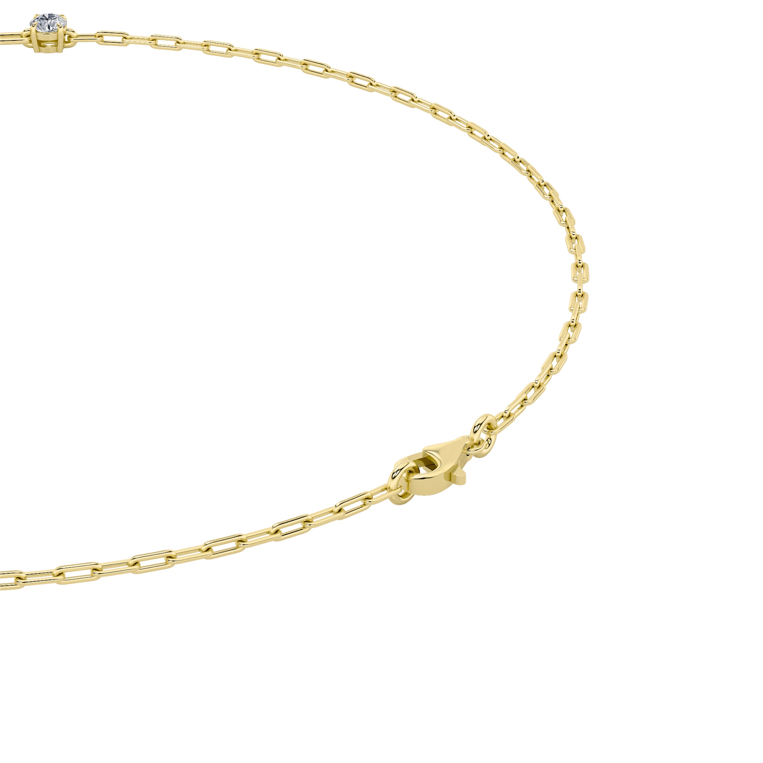 4CTW Emerald, Pear, Oval and Round Shaped Lab Grown Diamond (F/VS) Station Necklace in 14K Gold