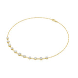 4CTW Emerald, Pear, Oval and Round Shaped Lab Grown Diamond (F/VS) Station Necklace in 14K Gold