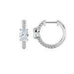 1CTW Oval Shaped Lab Grown Diamond (F/VS) Hoop Earrings in 14K Gold