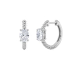 1CTW Oval Shaped Lab Grown Diamond (F/VS) Hoop Earrings in 14K Gold