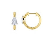 1CTW Pear Shaped Lab Grown Diamond (F/VS) Hoop Earrings in 14K Gold