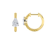 1CTW Pear Shaped Lab Grown Diamond (F/VS) Hoop Earrings in 14K Gold