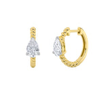 1CTW Pear Shaped Lab Grown Diamond (F/VS) Hoop Earrings in 14K Gold