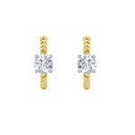 1CTW Round Shaped Lab Grown Diamond (F/VS) Accented Hoop Earrings in 14K Gold