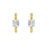 1CTW Round Shaped Lab Grown Diamond (F/VS) Accented Hoop Earrings in 14K Gold