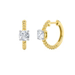 1CTW Round Shaped Lab Grown Diamond (F/VS) Accented Hoop Earrings in 14K Gold