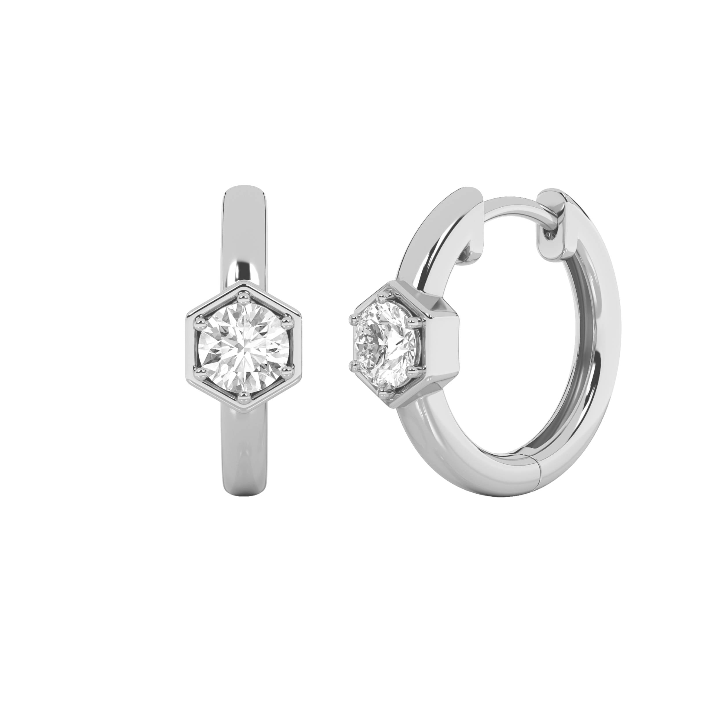 0.5CTW Round Shaped Lab Grown Diamond (F/VS) Hoop Earrings in 14K Gold
