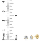0.5Cttw Round Shaped Lab Grown Diamond (F/VS) Three Prong Martini Stud Earrings in 14K Gold