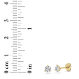 0.5CTW Round Shaped Lab Grown Diamond (G/VS) Three Prong Martini Stud Earrings in 14K Gold