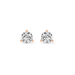 0.5CTW Round Shaped Lab Grown Diamond (G/VS) Three Prong Martini Stud Earrings in 14K Gold