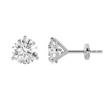 0.75CTW Round Shaped Lab Grown Diamond (G/VS) Three Prong Martini Stud Earrings in 14K White Gold