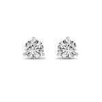 0.75CTW Round Shaped Lab Grown Diamond (G/VS) Three Prong Martini Stud Earrings in 14K White Gold