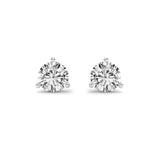 0.75CTW Round Shaped Lab Grown Diamond (G/VS) Three Prong Martini Stud Earrings in 14K White Gold