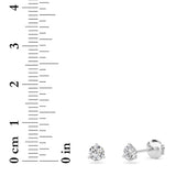 0.75CTW Round Shaped Lab Grown Diamond (G/VS) Three Prong Martini Stud Earrings in 14K White Gold
