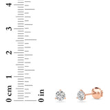 0.75CTW Round Shaped Lab Grown Diamond (G/VS) Three Prong Martini Stud Earrings in 14K Gold