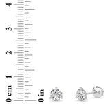 1.5CTW Round Shaped Lab Grown Diamond (G/VS) Three Prong Martini Stud Earrings in 14K White Gold