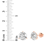 2.5CTW Round Shaped Lab Grown Diamond (G/VS) Three Prong Martini Stud Earrings in 14K Gold