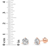 2.5CTW Round Shaped Lab Grown Diamond (G/VS) Three Prong Martini Stud Earrings in 14K Gold