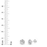 3.5CTW Round Shaped Lab Grown Diamond (G/VS) Three Prong Martini Stud Earrings in 14K White Gold